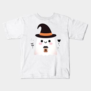 Cute little ghost coffee Kids T-Shirt